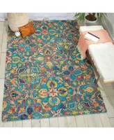 Nourison Home Vivid VIV08 Teal 4' x 6' Area Rug