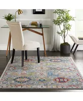 Nourison Home Ankara Global ANR12 Gray and Multi 4' x 6' Area Rug