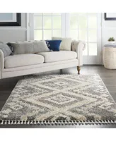 Nourison Home Oslo Shag Osl02 Gray Ivory Rug