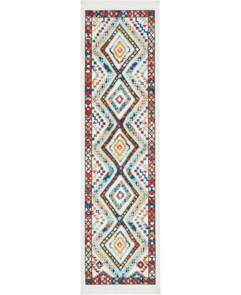 Nourison Home Navajo NAV02 White 2'2" x 7'9" Runner Rug