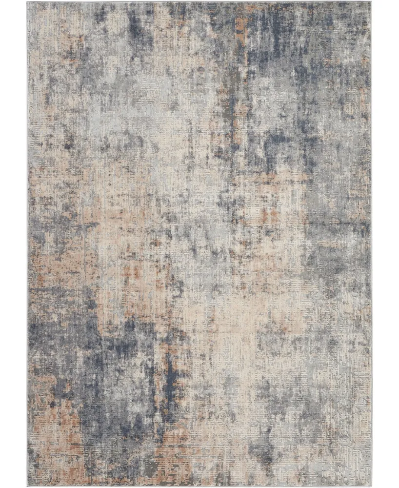 Nourison Home Rustic Textures RUS01 Gray and Beige 3'11" x 5'11" Area Rug