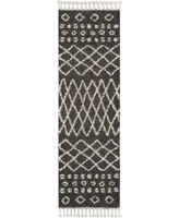 Closeout! Nourison Home Moroccan Shag MRS02 Charcoal 2'2" x 8'1" Runner Rug