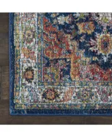 Nourison Home Ankara Global ANR11 Blue and Multi 2'4" x 8' Runner Rug