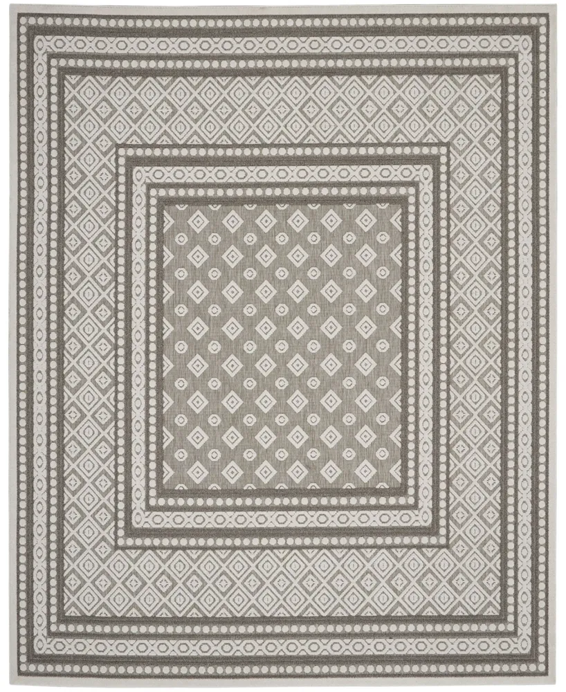 Nourison Home Key Largo KLG02 Silver 7'10" x 9'10" Outdoor Area Rug