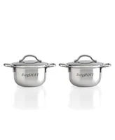 BergHoff Set of 2 18/10 Stainless Steel Covered Mini Pots
