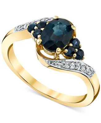 Sapphire (1-1/3 ct. t.w.) & Diamond (1/20 ct. t.w.) Ring in 10k Gold