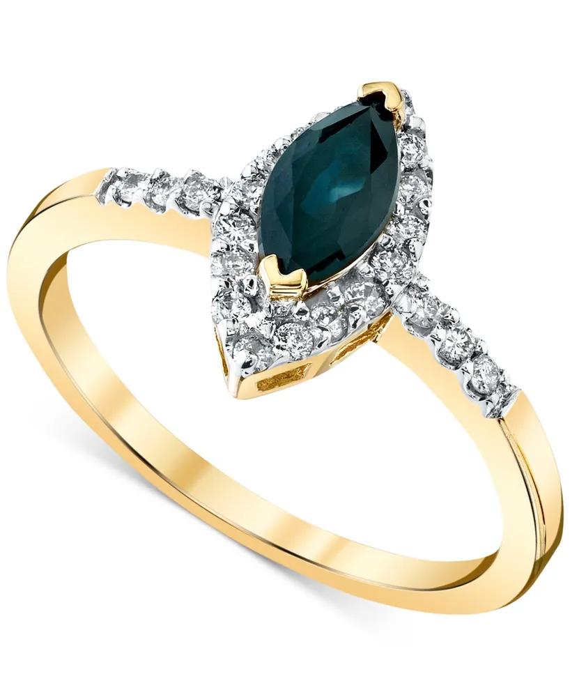 Sapphire (3/4 ct. t.w.) & Diamond (1/5 ct. t.w.) Ring in 14k Gold