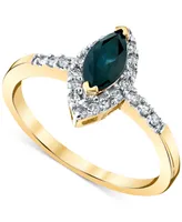 Sapphire (3/4 ct. t.w.) & Diamond (1/5 ct. t.w.) Ring in 14k Gold
