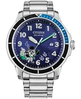 Disney by Citizen Mickey Mouse Water Sport Stainless Steel Bracelet Watch 46mm - Silver