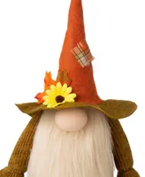 Glitzhome 24" Fall Fabric Gnome Shelf Sitter Decor