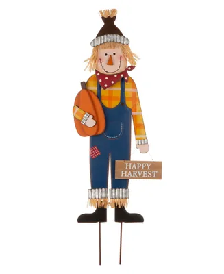 Glitzhome 36" Fall Metal Scarecrow Yard Stake or Standing or Hanging Sign