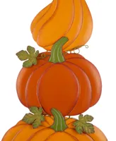 Glitzhome 42" Metal Pumpkin Yard Stake or Hanging Decor