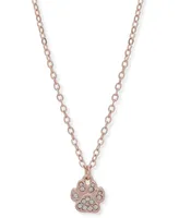 Pet Friends Jewelry Pave Paw Pendant - Rose Gold