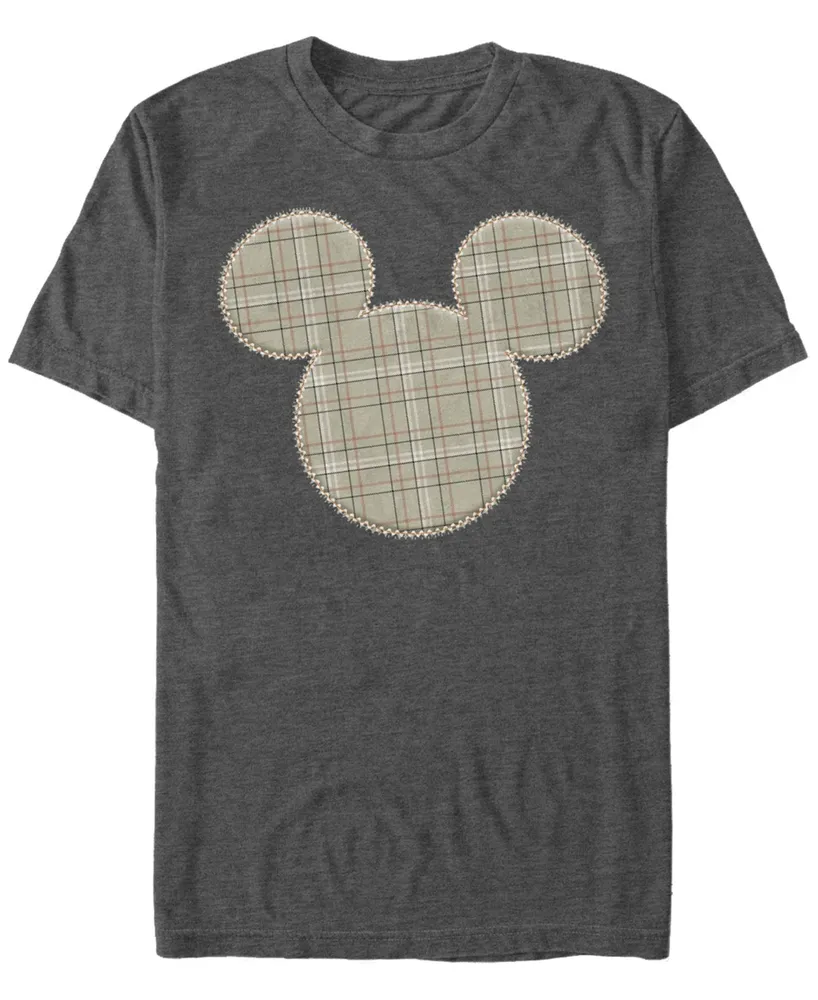 Fifth Sun Men's Plaid Patch Mickey Short Sleeve T-Shirt