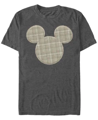 Fifth Sun Men's Plaid Patch Mickey Short Sleeve T-Shirt