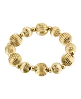 2028 Gold-Tone Round Beaded Stretch Bracelet