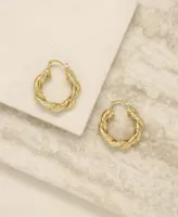 Ettika 18K Gold Modern Day Twist Women's Hoop Earrings