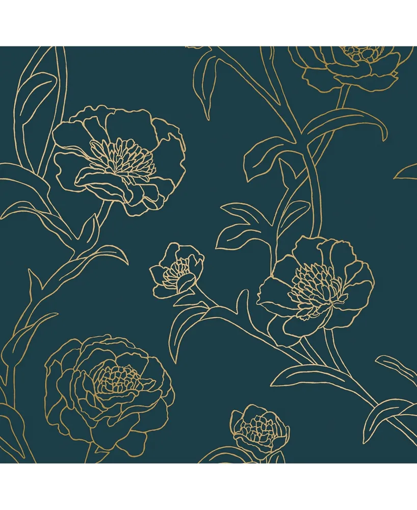 Tempaper Peonies Peel and Stick Wallpaper