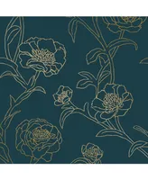 Tempaper Peonies Peel and Stick Wallpaper