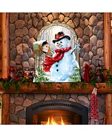 Designocracy by Dona Gelsinger Seasons-Greetings Snowman Wall and Door Hanger