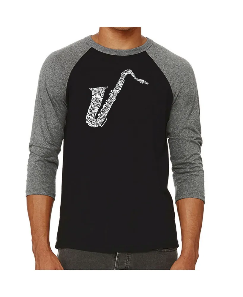 La Pop Art Sax Men's Raglan Word T-shirt