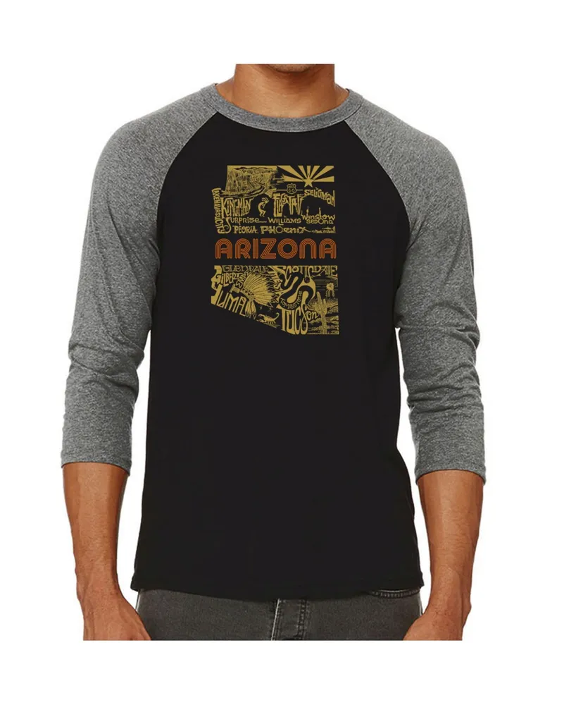 La Pop Art Az Pics Men's Raglan Word T-shirt