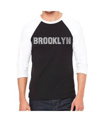 La Pop Art Brooklyn Neighborhoods Men's Raglan Word T-shirt