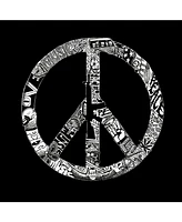 La Pop Art Peace, Love and Music Men's Raglan Word T-shirt