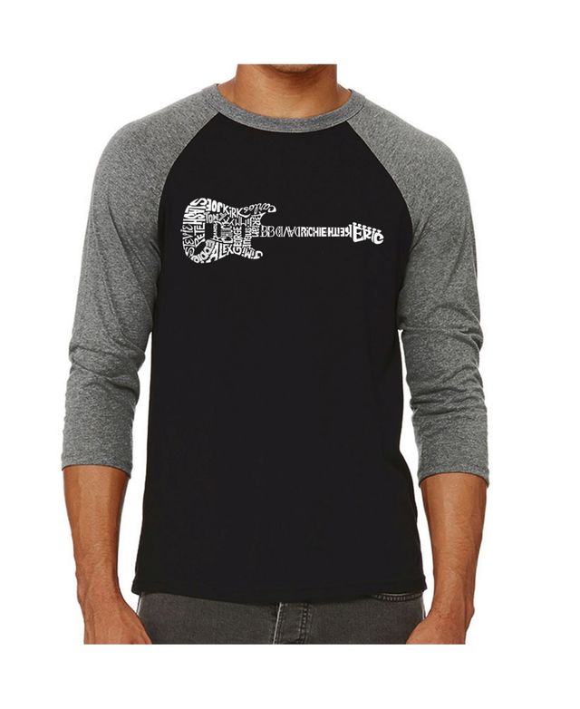 La Pop Art Rock Guitar Men's Raglan Word T-shirt