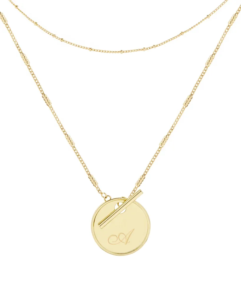 brook & york 14K Gold Plated Grace Initial Layering Necklace Set