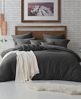 Cathay Home Inc. Microfiber Washed Crinkle Duvet Cover Set, Full/Queen