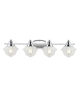 Orleans Iron/Glass Schoolhouse Led Vanity Light