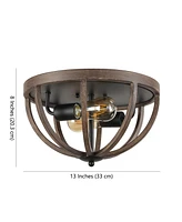 Jonathan Y Darlene 2-Light Rustic Farmhouse Led Flush Mount