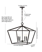 Jonathan Y Gatsby 4-Light Adjustable Rustic Glam Led Pendant