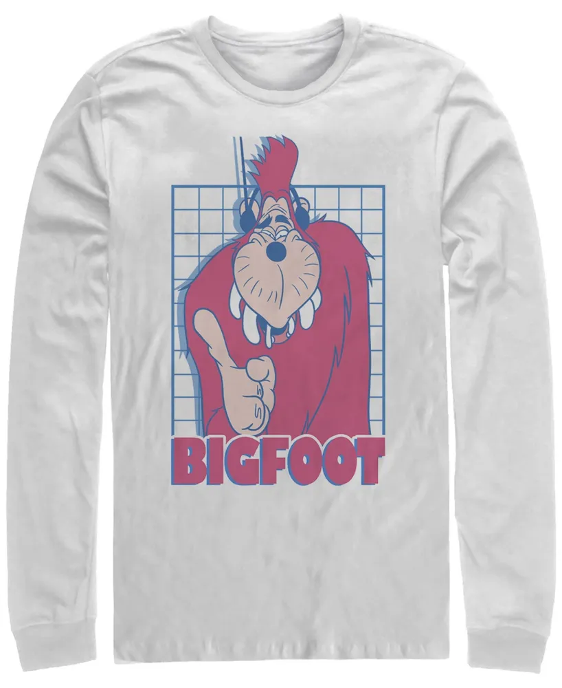 Fifth Sun A Goofy Movie Jamming Bigfoot Men's Long Sleeve Crew Neck T-shirt