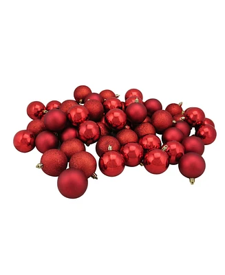Northlight 60 Count Shatterproof 4-Finish Christmas Ball Ornaments