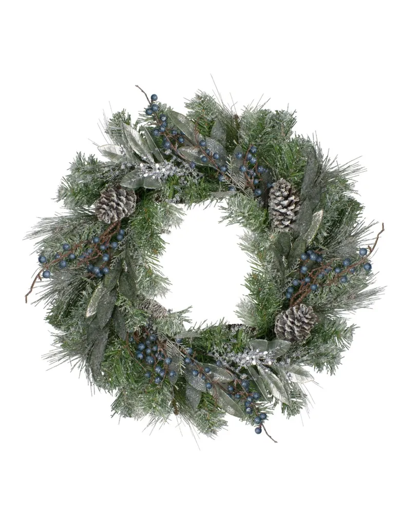 Northlight Unlit Mixed Pine and Blueberries Artificial Christmas Wreath