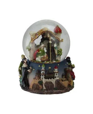Northlight Nativity Manger Scene Religious Musical Christmas Snow Globe