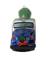 Northlight Usps Post Office Truck with Frosted Tree Glass Christmas Ornament