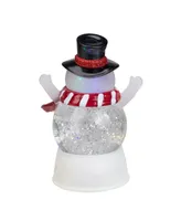 Northlight Led Lighted Snowman with Holly and Berries Top Hat Blowing Glitter Christmas Water Globe