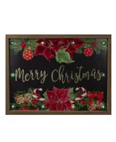 Northlight Merry Christmas with Poinsettias Wooden Christmas Plaque