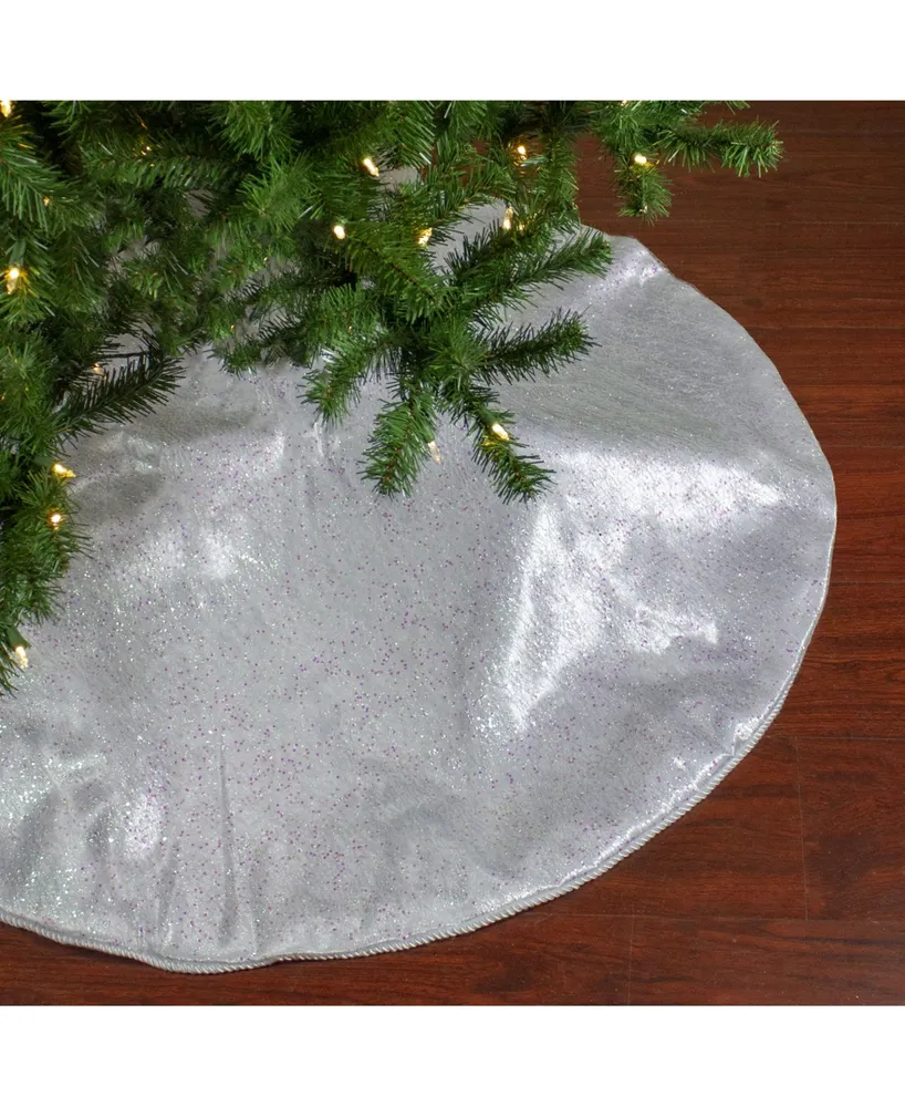 Northlight Iridescent Holographic Glitter Christmas Tree Skirt