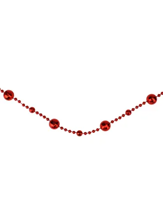 Northlight Shiny Crimson Mirror Disco Ball Beaded Christmas Garland