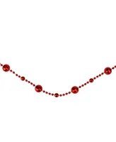 Northlight Shiny Crimson Mirror Disco Ball Beaded Christmas Garland