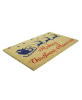 Northlight Santa and Reindeer Making Christmas Memories Doormat