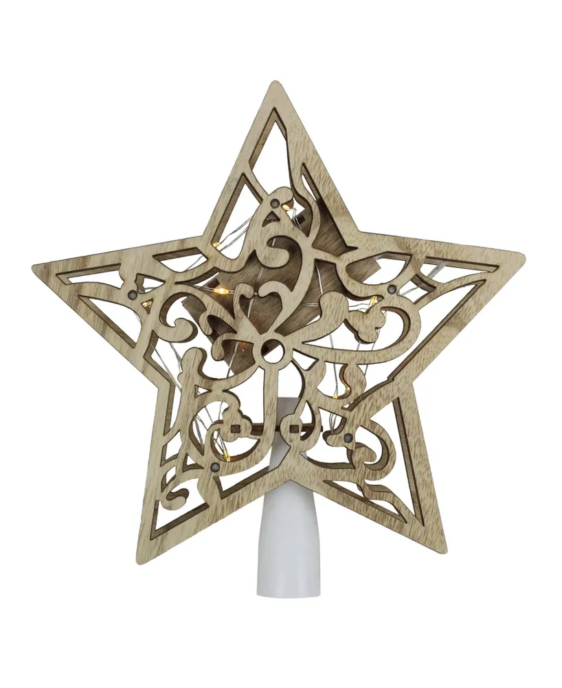 Northlight Lighted Battery Operated Brown Star Christmas Tree Topper