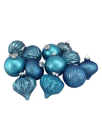 Northlight Teal Blue Contemporary-Finish Christmas Ornaments