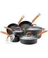 Rachael Ray Hard-Anodized 10 Piece Cookware Set, Orange