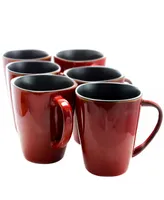 Elama Harland 14 Ounce 6 Piece Luxe and Large Stoneware Dinner Mugs