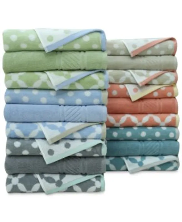 Martha Stewart Collection 100% Cotton Spa Jacquard 13 x 13 Washcloth -  Blush